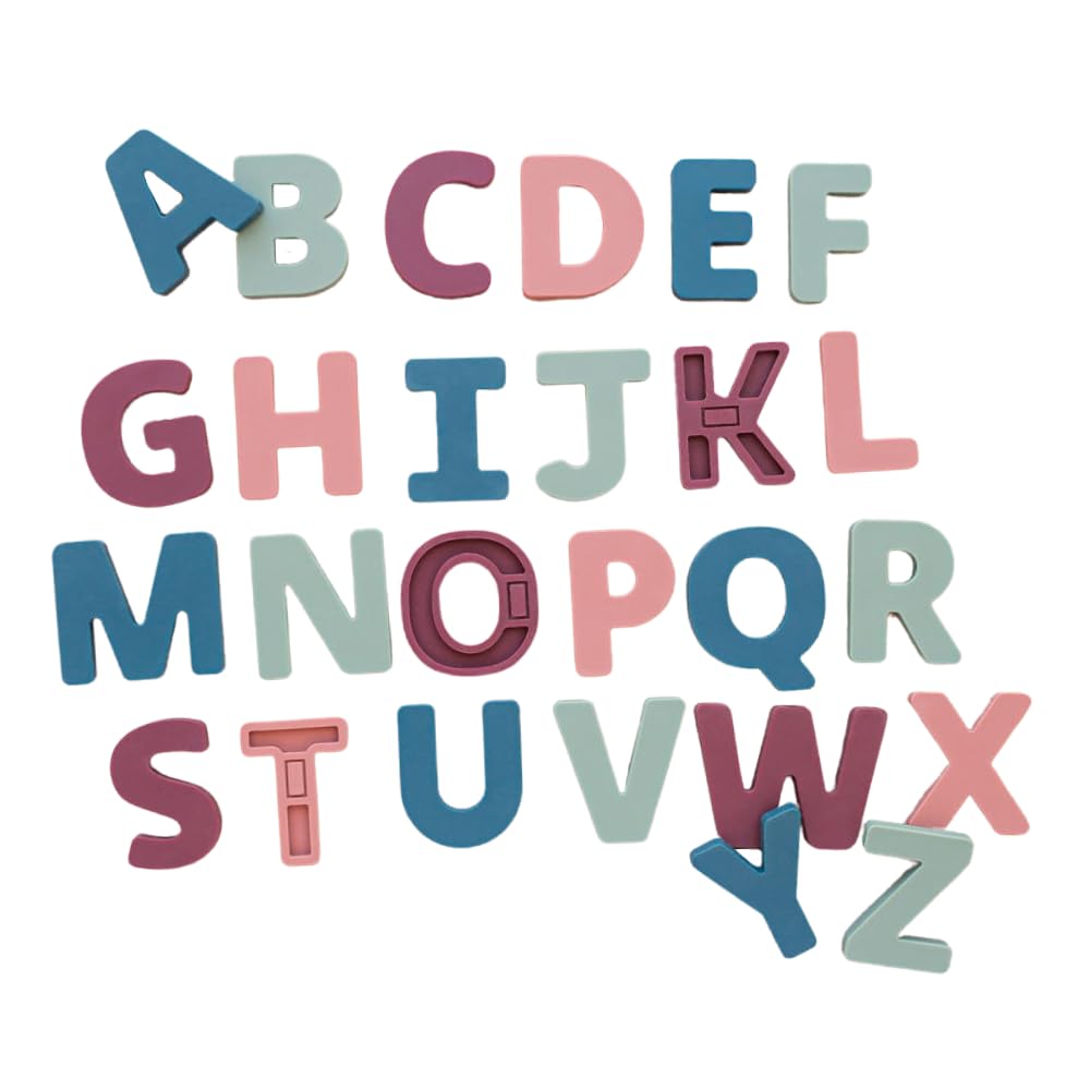 Food-Grade Silicone Uppercase ABC Magnetic Alphabet Letters - 26 PCS Educational Multicolor Alphabet Fridge Magnets for Toddlers 1-3 - Magnetic Letters for Classroom Learning