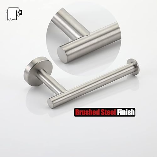 Miniatura 8 de JQK TPH120-BN - Soporte de papel higiénico, 5 pulgadas, acero inoxidable 304 de grosor de 0.031 in, dispensador de papel de seda para baño, soporte