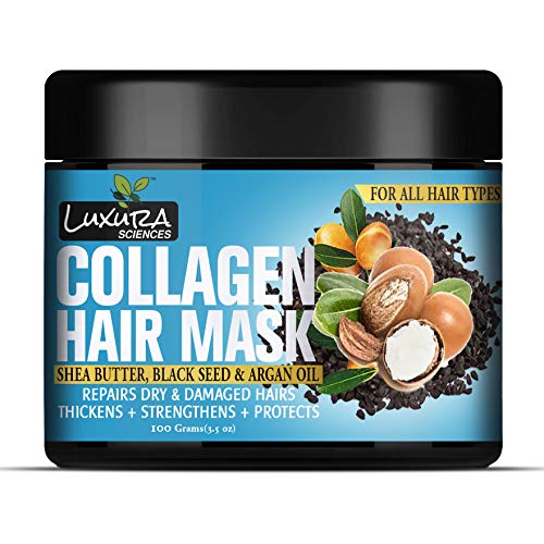 Image of Luxura Sciences Collagen Hair Mask /After Shower Conditioner With Black Seed Oil, Argan Oil & Shea Butter 100G (Refreshing Peace)