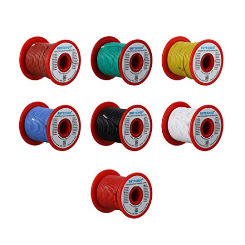 Image of BNTECHGO 18 Gauge Silicone Wire Kit 7 Color Each 100 ft Flexible 18 AWG Stranded Tinned Copper Wire