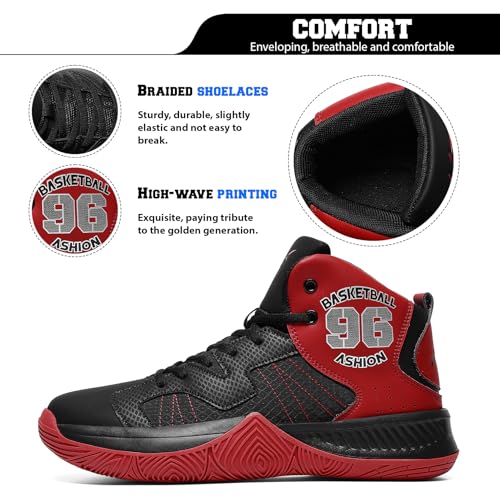 ASHION Mens Basketball Shoes High Top Streetball Lightweight Outdoor Sneakers Cushioning Shoes for Sport Athletic Fitness3