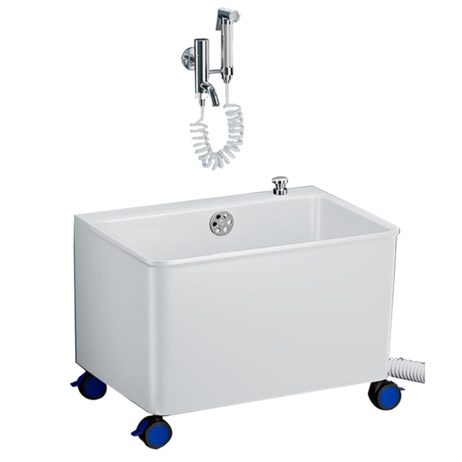 TAXXII Freestanding Utility Sink with Drain Button for Laundry and Outdoor Washing Stations