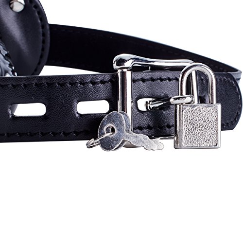 Yifeng Lockable Dildo Penis Mouth Gag With Lock Bondage Leather Strap On Bdsm Adult Sex Toy (Long) #TOP7