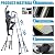 Aluminum Telescoping Extension Ladder with 2 Triangle Stabilizers, Retraction Telescopic Folding RV Ladder with Non-Slip, Max Load 330 lbs(4.7m/15.4ft)