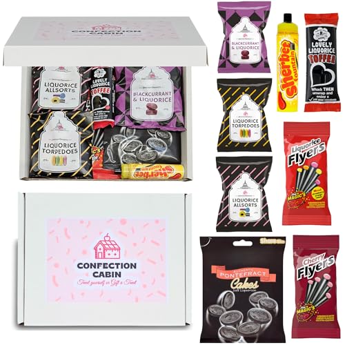Liquorice Gift Set | Assorted Liquorice Allsorts Flyers Toffee & Retro Sweets | Birthdays Christmas Special Occasions