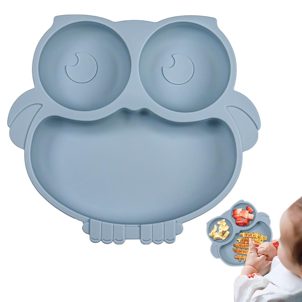 SNOWIE SOFT® Baby Suction Plates for Baby Feeding with 4 Strong Suction Cups, Silicone Toddler Plates with Deep Divided for Kids to Feed Themselves, Dish Washer & Micro-Wave Oven Safe-image-47