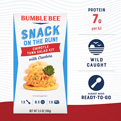 Bumble Bee Snack On The Run Chipotle Tuna Salad With Crackers Kit , Ready To Eat Spoon Included Wild Caught Tuna Shelf Stable & Convenient Protein Snack- 3.5 Oz (Pack Of 12) #TOP1