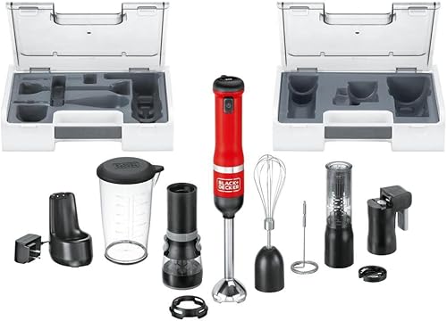 BLACKDECKER Varita de cocina inalámbrica 6 en 1 multiherramienta de cocina color rojo BCKM1016KS06