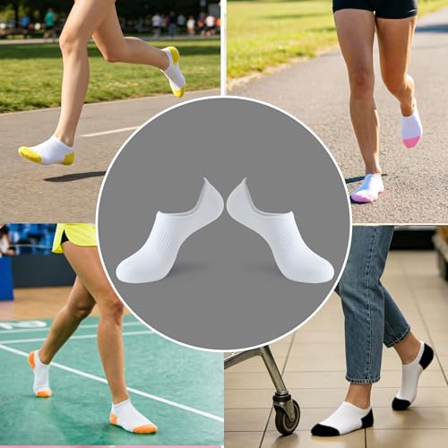 Image of Loucey 12-18 Packs No Show Socks Invisible Socks Men Women Cushioned Low Cut Ankle Sock for Running Gym Hiking (6-9 Pairs)