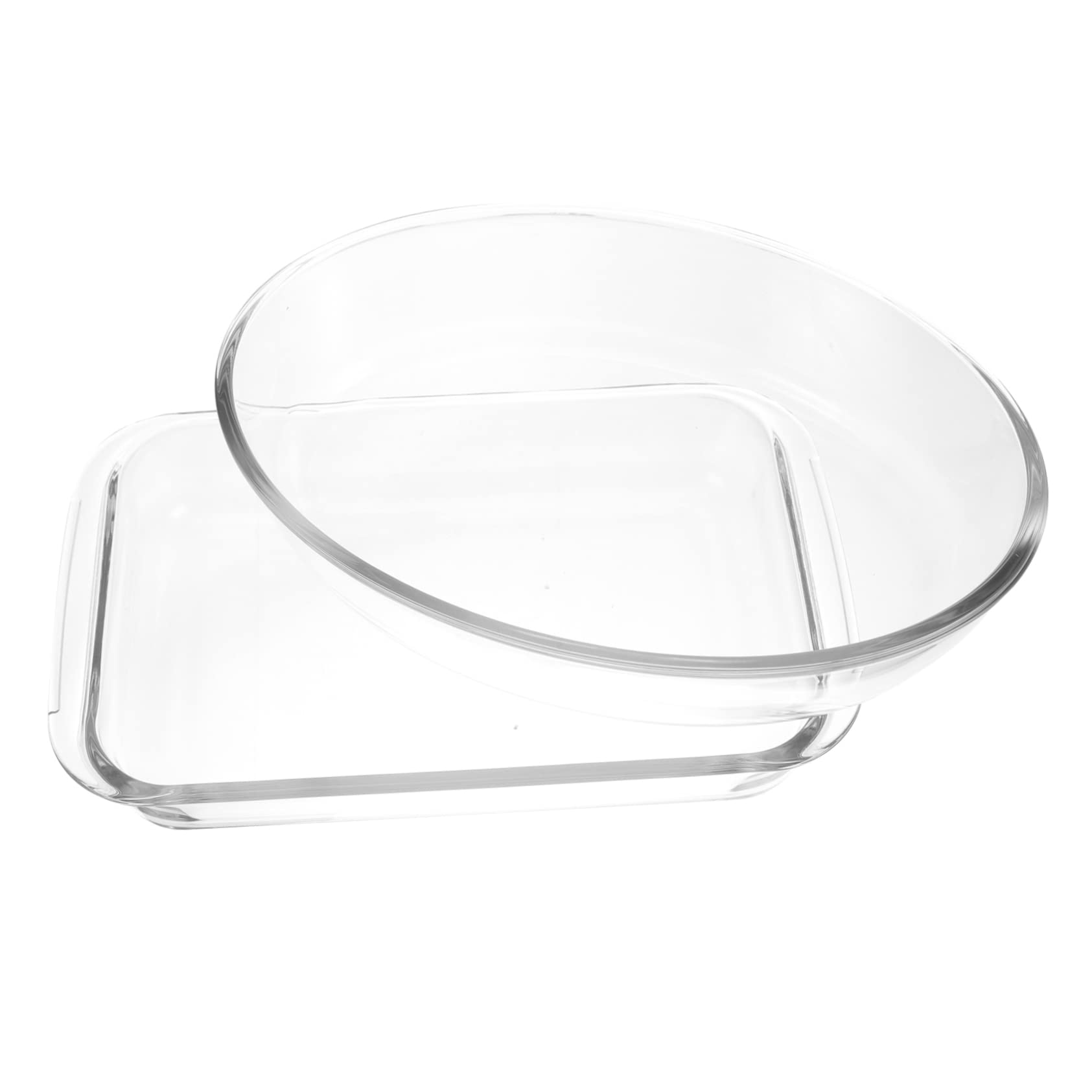 TOPBATHY 2 Stück Ofenfeste Glas Auflaufformen mit Glatter Oberfläche Hitzebeständig und Leicht zu Reinigen zum Backen und Einfrieren im Haushalt