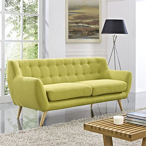 Modway Remark Mid-Century Modern Sofa With Upholstered Fabric In Wheatgrass #TOP3