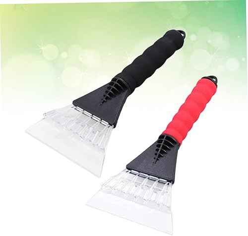 Miniatura 4 de ibasenice Limpiador de nieve para coche, raspador de hielo con funda de goma, patines de hielo manuales, raspador de nieve para automóvil con funda