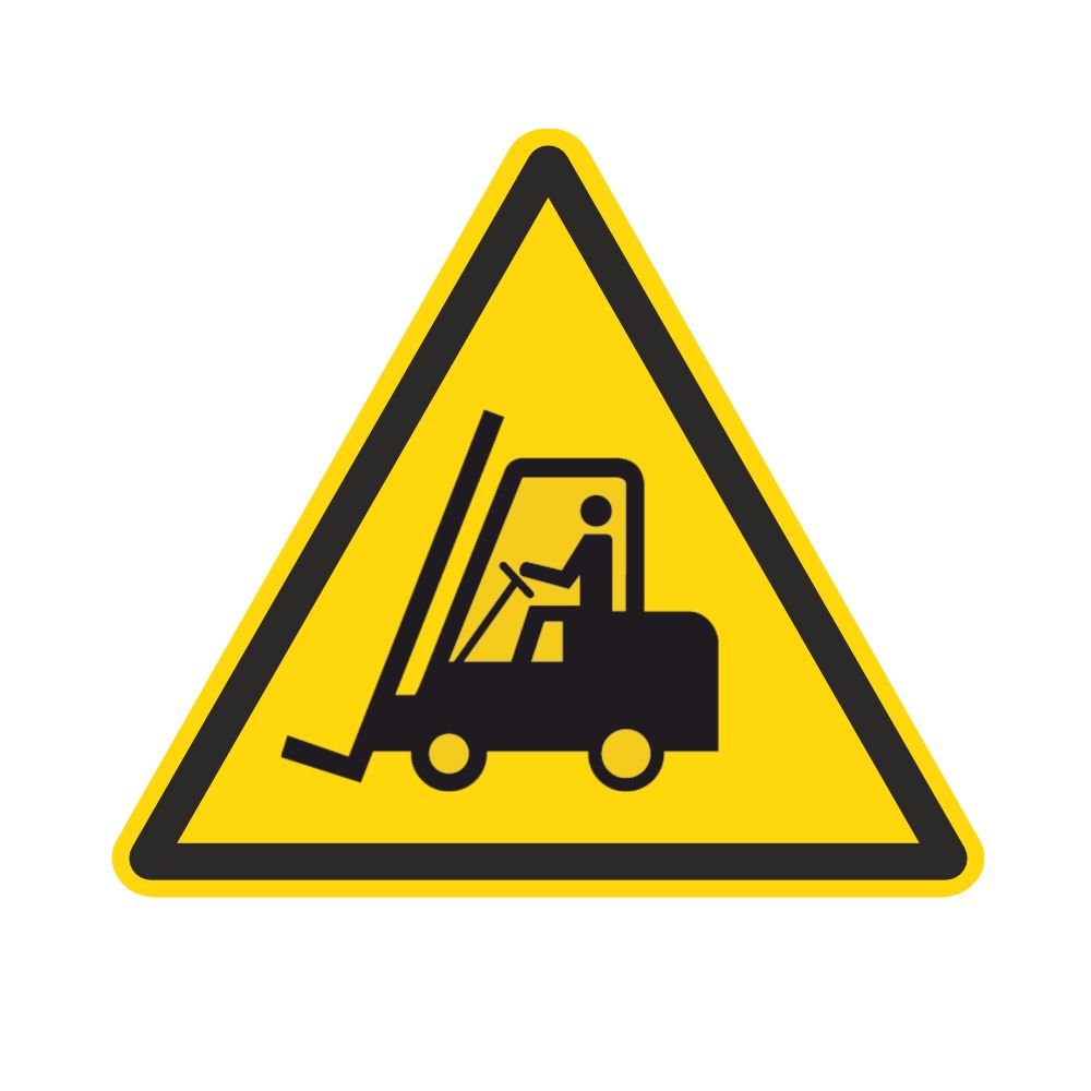 Segnale di avvertimento W014 – Segnale di avvertimento per veicoli da corridoio – Adesivi in pellicola – 100 mm – 250 pezzi