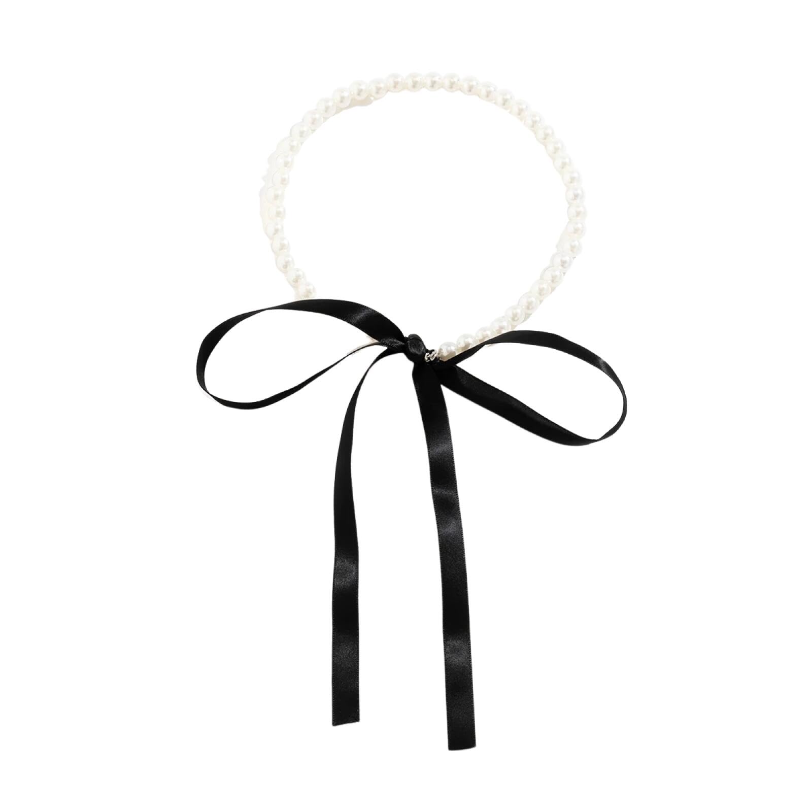 Collier perles d'imitation ajustable à ruban | Ajustement parfait pour soirée - 3