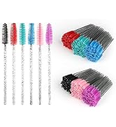 G2PLUS 300 Stück Mehrfarbig Einweg Wimpernbürste Kristall, Schwarz Wimpernbürstchen Wimpern-Appli...