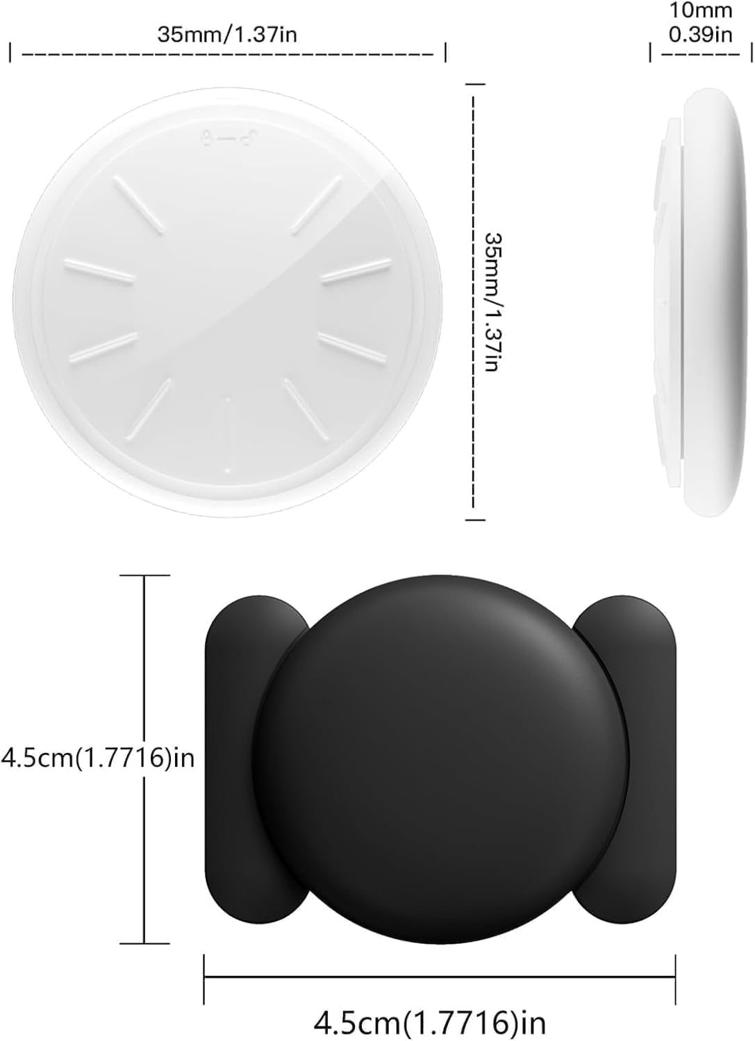 Mini localizzatore nascosto per auto con custodia magnetica, dispositivo di monitoraggio della tariffa mensile per veicoli funziona con Apple Find My (solo iOS) (nero, 2 pezzi)