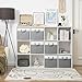 GRANNY SAYS Storage Cubes, 11x11 Cube Storage Bins with Metal Frame, Collapsible Cube Storage Organizer, Fabric Cubby Bins for Shelves, Closet, White & Gray, 6 Pack