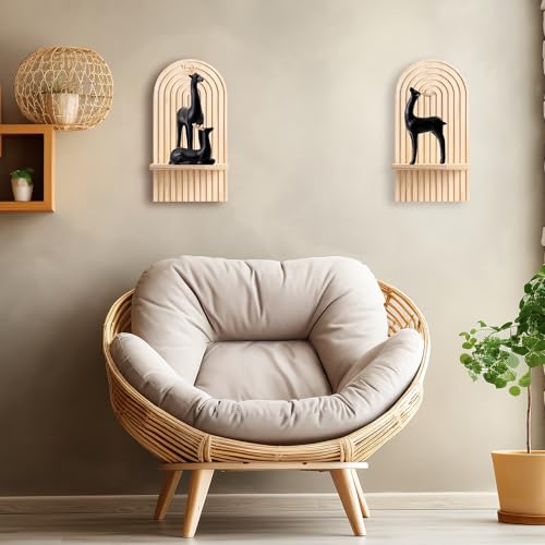 Étagère Murale Bohème Bois Arc-en-ciel 3D qiwuhai