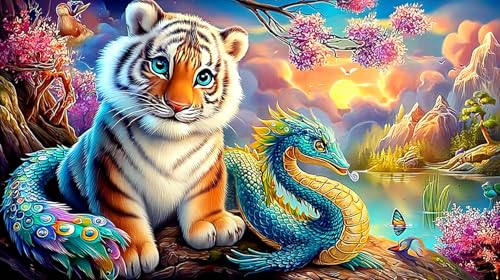 Puzzle de tigre blanco de 1000 piezas ideal para desarrollar la concentración en jóvenes