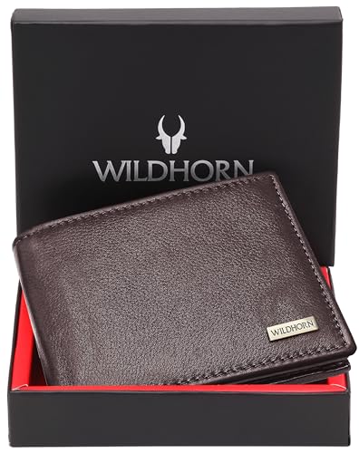 Image of WildHorn Rfid Protected Leather Wallet For Men, Dark Brown
