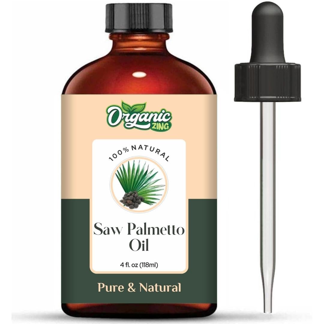 Organic Zing Saw Palmetto (Serenoa repens) Oil | Pure & Natural Carrier Oil for Aroma, Diffusers, Skincare & Haircare - 118ml/3.99fl oz