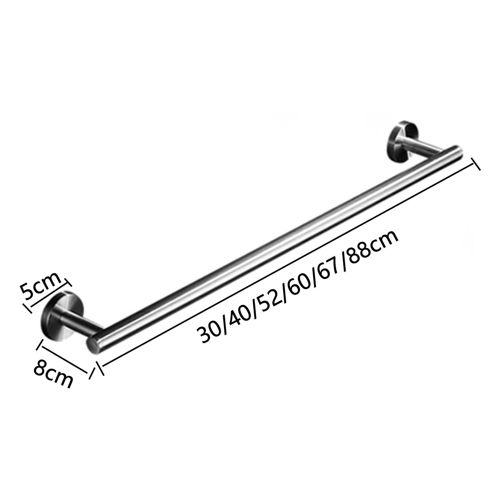 Toallero de Pared, Barra de Acero Inoxidable, riel Individual para baño, Cocina, Aseo y Hotel, con Tornillos, Acabado Cepillado (tamaño: 30 cm).