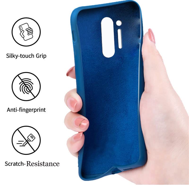 Image of A rtistque Liquid TPU Silicone Matte Shockproof Flexible with Camera Protection Soft Back Cover Case for OnePlus 8 Pro - Blue
