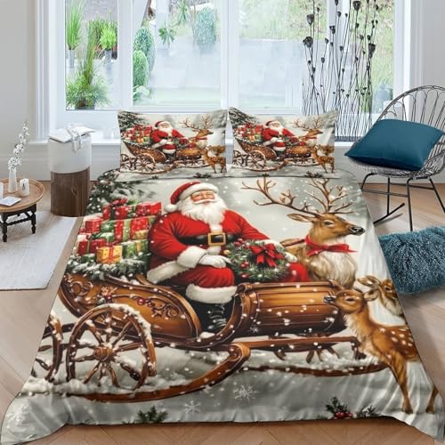 Visage du Père Noël housse de couette microfibre ultra douce 3D