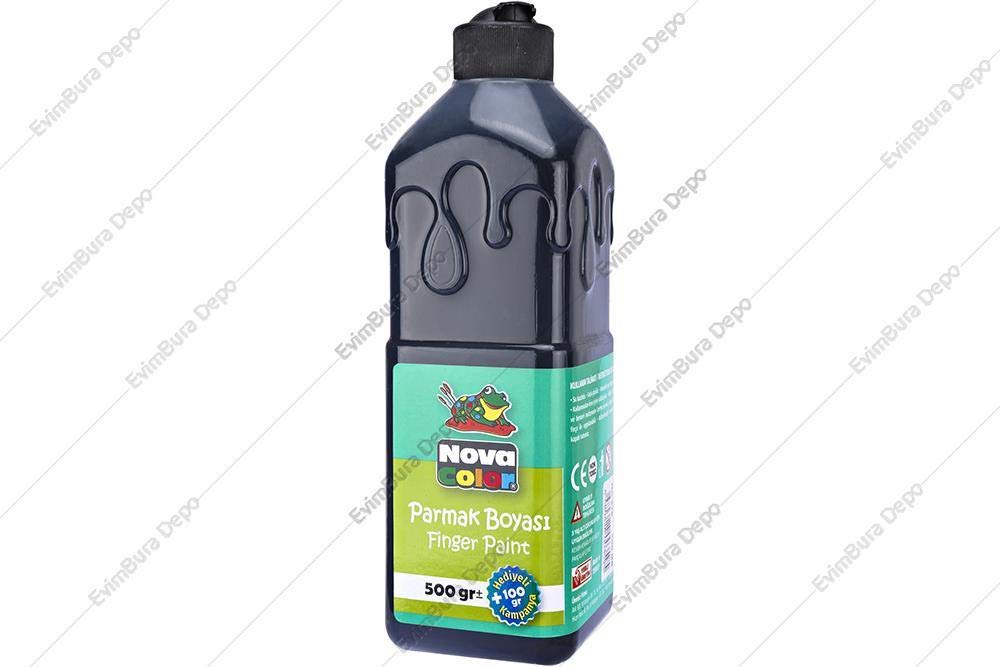 Nova Color Pintura para dedos 500 gr negro Nc-375
