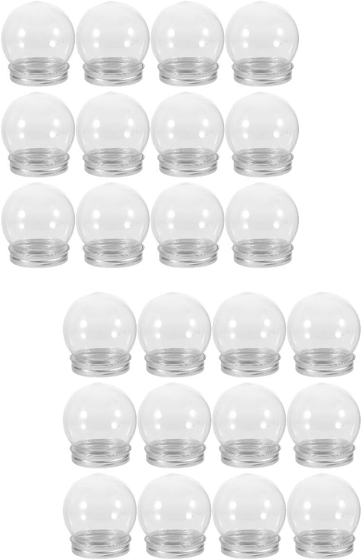 VOSAREA 24pcs Transparent Candy Containers Diy Light Bulb Sweets Bottles for Weddings Parties Showers Favor Boxes for Guests Multi-functional Snow Globe Craft Supplies