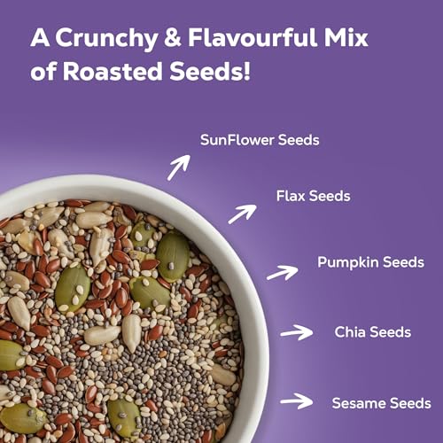 Image of EAT Anytime Super Seeds Trail Mix - 600 g| Healthy Mix of Chia, Pumpkin, Flax, Sunflower, White & Black Sesame Seeds | High Fiber & Protein | No Added Sugar, No Preservatives | Natural Antioxidants