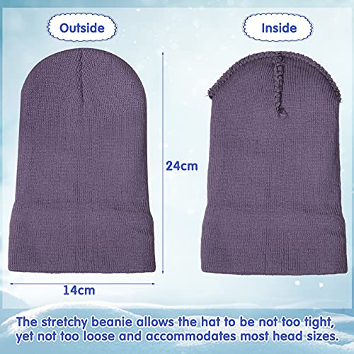 SATINIOR 12 Pieces Toddler Beanie for Baby Kids Boys Girls Beanies Winter Knitted Skull Caps Hats, 12 Colors, Chic Color, Medium3