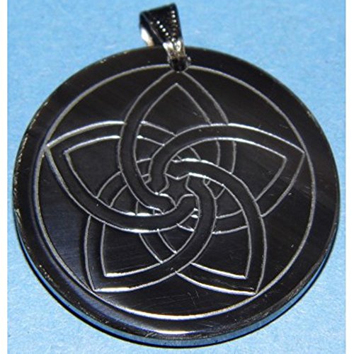 Pendentif en corne Fleur de Vénus collier amulette buffle d'eau naturel - 2