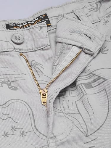 Image of The Indian Garage Co Men Slim Fit Printed Mid-Rise Shorts