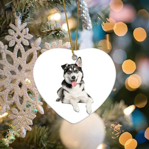 Keramik-Weihnachtsdekoration, gemischte Rassen, sibirischer Husky, Labrador, Weihnachtsdekoration, schöne Hunde-Ornamente, Porzellan-Dekoration für Weihnachtsbaum, einzigartiges Weihnachts-Andenken