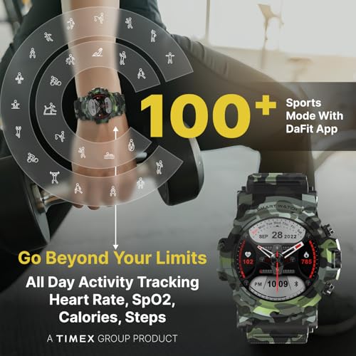 Image of TIMEX iConnect Go 1.38 inch(3.50 cm) Display with Functional Crown and BT Calling Smartwatch for Unisex - TWIXW802T