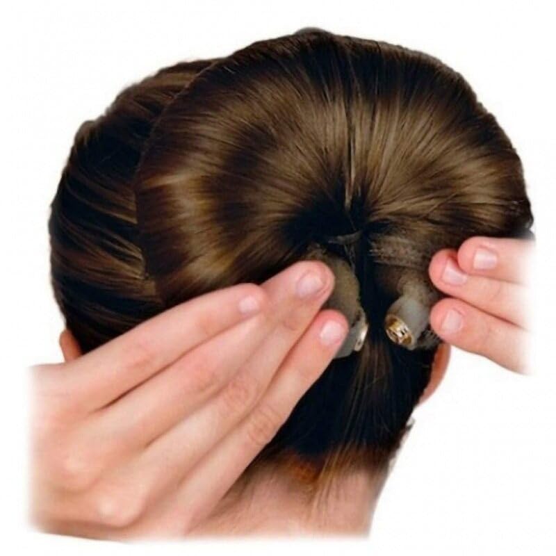 2PCS 20cm Donut Hair Bun Maker Ring Style Bun Hair Bun Maker DIY Hair Foam Ring Shaper Snap Roll Bun Tool for Women(brown) - Image 4
