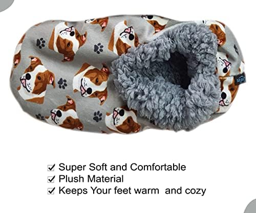Pit Bull Super Soft Slippers - E&S Pets - Pit Bull Gifts - Cozy House Slippers - Non Skid Bottom - One Size Fits Most - Sherpa slipper - Pet Lover Gifts For Men And Women | Image 2