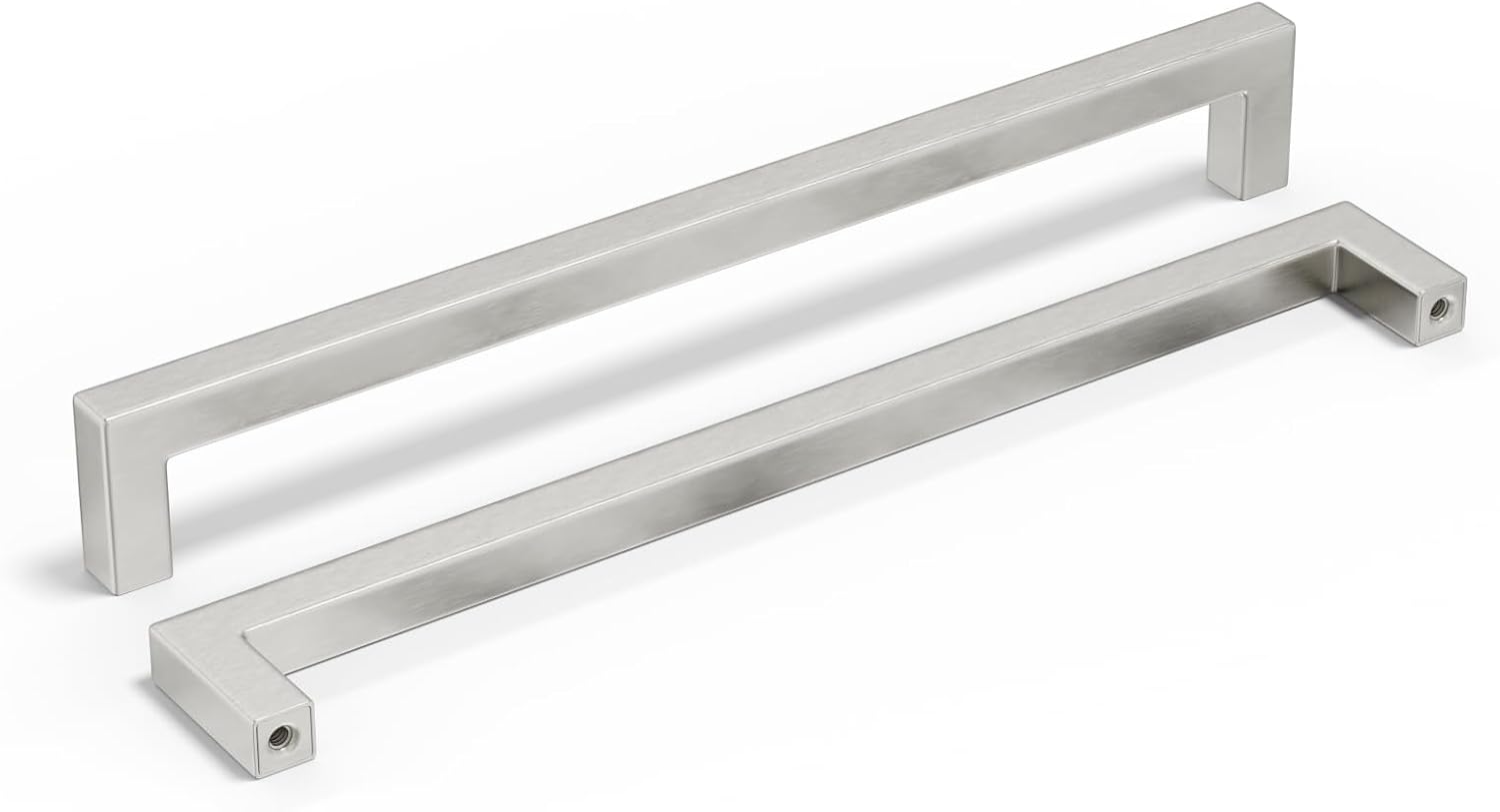 homdiy 30 Pack 10 Inch Brushed Nickel Drawer Pulls Stainless Steel Kitchen Cabinet Handles Modern Square Bar Hardware for Cupboard Doors