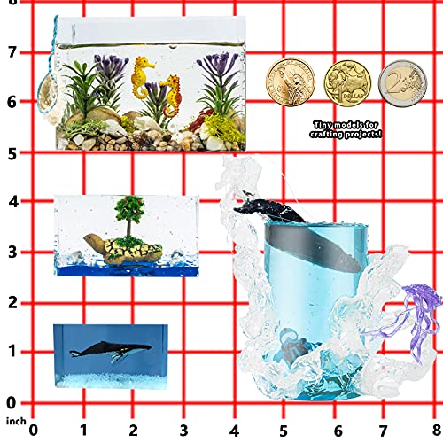 FUNSHOWCASE Moldes retangulares de silicone de resina para peso de papel epóxi, diorama, flor preser