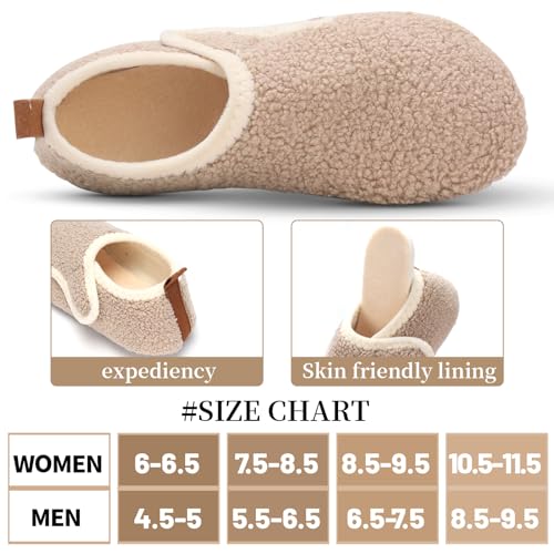 Image of Ibeauti Women Mens House Slippers Lightweight Comfy Barefoot Slipper Socks Rubber Sole House Shoes for Indoor /Outdoor Bedroom Travel