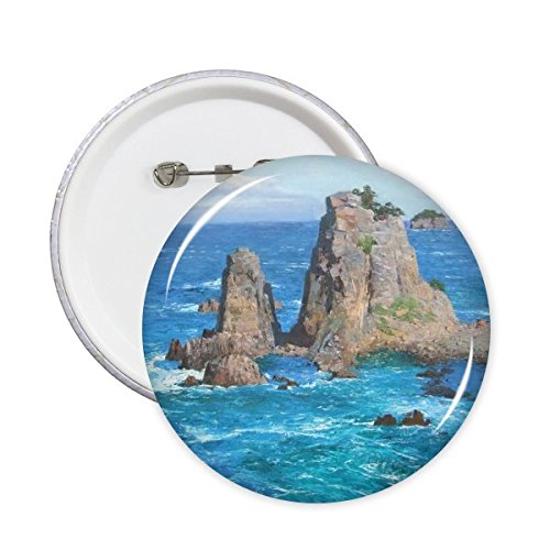 Peinture à l'huile badge paysage de montagne cadeau créatif 5x