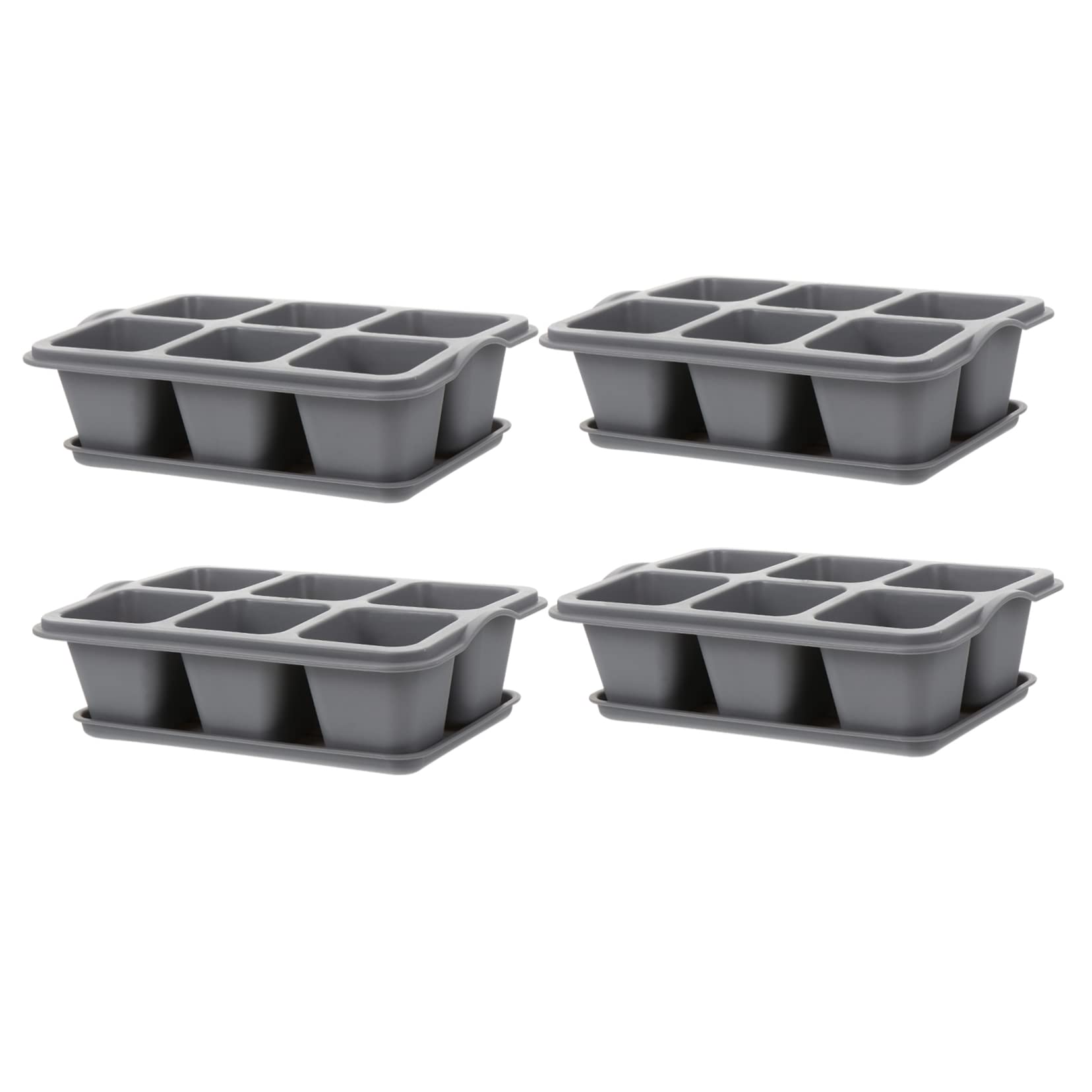 UKCOCO 2 Ensembles Pots De Fleurs Cases Soucoupes pour Germination Replantation De Plantes pour Décorer 4 Pièces * 2