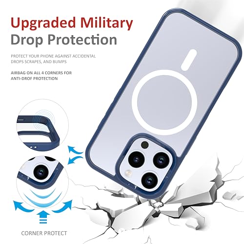 Image of for iPhone Case 16 Pro Max with Mag-Safe, [Anti-Yellowing Technology] [Military Grade Drop Protection] Shockproof Slim Hybrid Phone Case for iPhone 16 Pro Max- Indigo Blue