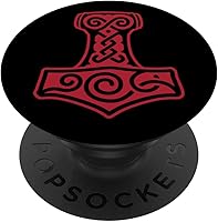 Vista 1 de Mjolnir Viking Thors Hammer escandinavo nórdico pagano PopSockets intercambiables PopGrip