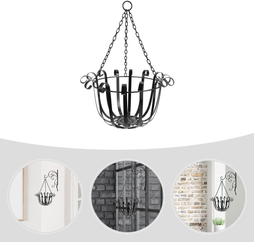BESPORTBLE Flowerpot Hanging Baskets for Flowers Hanging Flower Pot Holder Wire Plant Basket Wire Hangers Metal Plant Holder The Chain Iron
