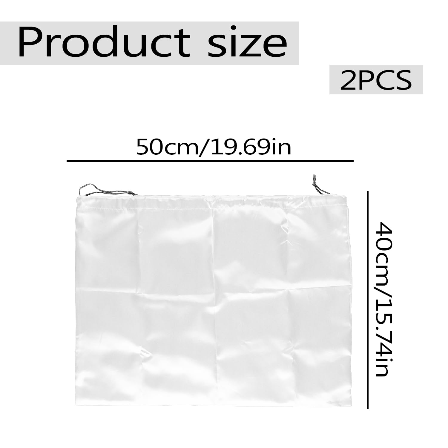 Tabanzhe 2PCS Dust Bags for Handbags-Large Travel Dust Cover Storage Pouch with Drawstring Dustproof Handbag Storage Organizer for Protecting Shoulder Bags Purses Shoes Boots Backpacks(White) - Image 2