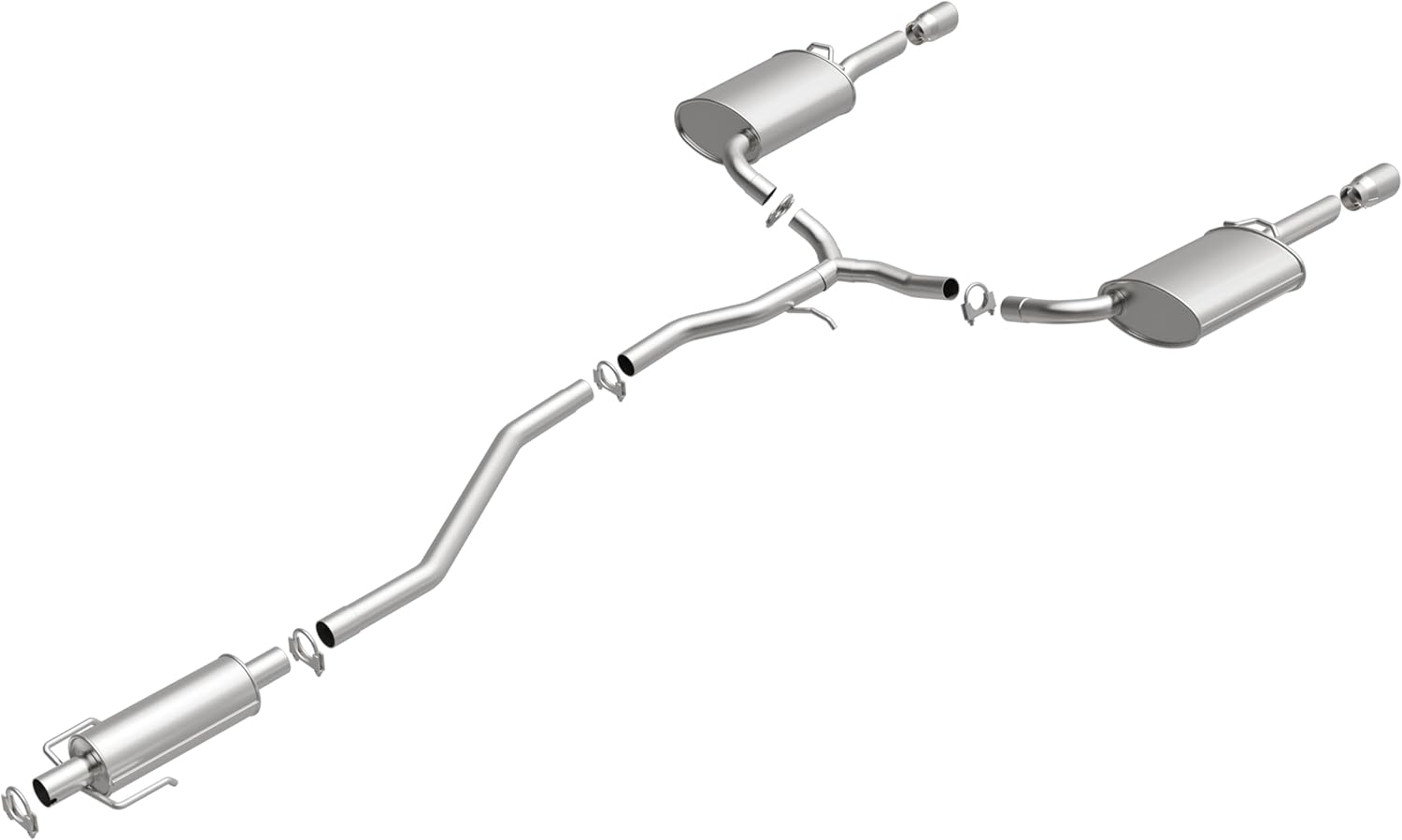 BRExhaust Replacement Exhaust System Kit 106-0642: Compatible with 2006-2012 Ford Fusion, 2007-2012 Lincoln MKZ 3.0L/3.5L