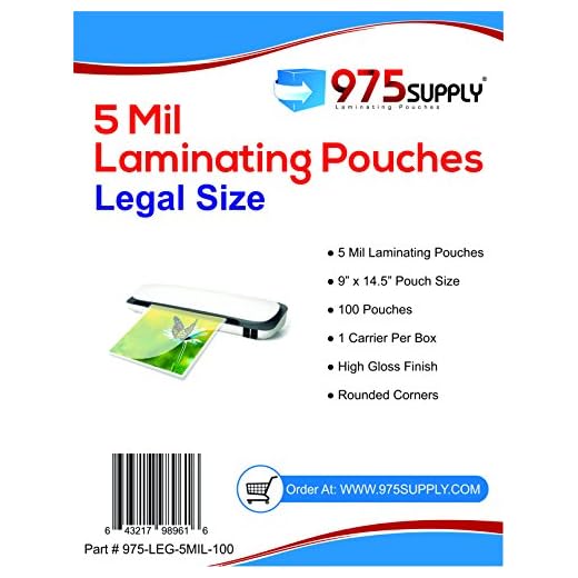 Laminating Pouches, Legal Size, 5 Mil, Clear Legal Size, Thermal Laminating Pouches, 9 X 14.5 Inches, 100 Pouches
