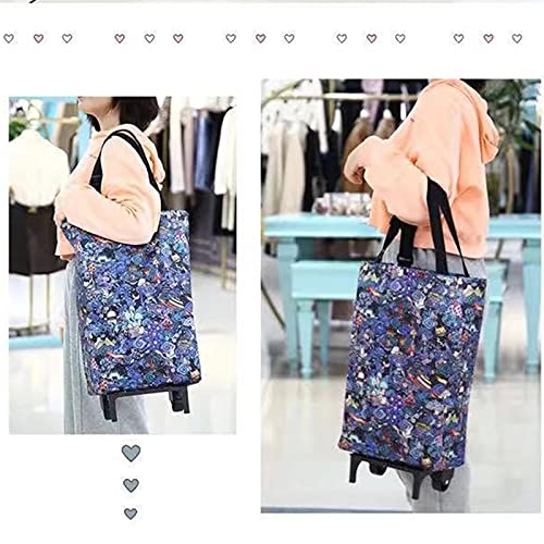 TTWLJJ Einkaufstrolley Klappbare Sackkarre Multifunktionale wasserdichte Einkaufstasche Mit Großer Kapazität… – Bild 4